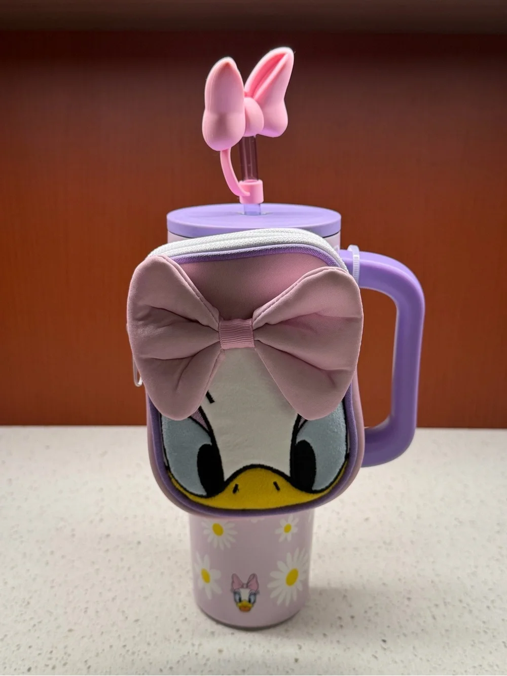 New 2026 Disney Daisy Duck 30oz Stainless Steel Travel Tumbler Straw & Zip Case